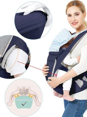 Soft and light 3-in-1 baby carrier with headrest and M-position