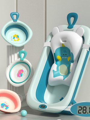 Strong and durable folding baby bath with thermostat
