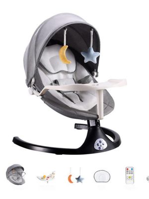 Automatic crib with mosquito net, swing-cradle-Bluetooth control bassinet