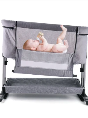 Luxury Suspended Cradle - Multifunctional Baby Bed with Mosquito Net for Newborns.