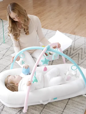 Portable Crib Ultra Soft Baby Lounger Bionic for Sleeping
