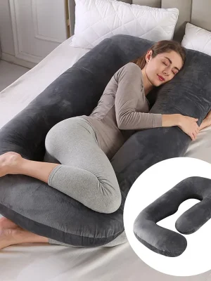 J-Shaped Serenity: Pregnancy Pillow for Blissful Sleep & Support