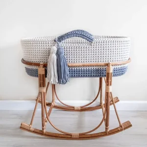 Boho Cotton Rope Moses Basket – Natural & Serene