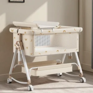Space-Saving 4-in-1 Baby Bassinet – Stylish Folding Bedside Crib for Modern Urban Living