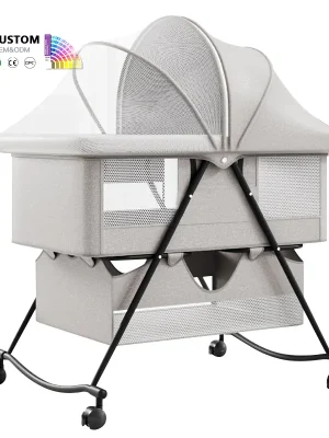 Baby Cot & Cradle - Portable Foldable Bassinet with Anti-Reflux Mode