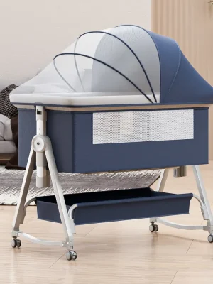 UK Bedside Baby Crib & Co-Sleeper | Detachable Bassinet with Adjustable Height