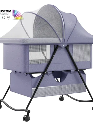 A portable, foldable bassinet with an anti-reflux feature
