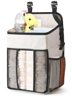 Custom Nursery Hanging Organizer Adjustive Foldable Crib Products Polyester Diaper Hanging Organizer