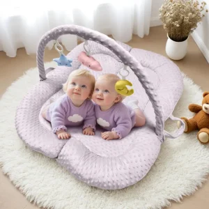 Hot Sale Twin Baby Nest Lounger with Toy Arch