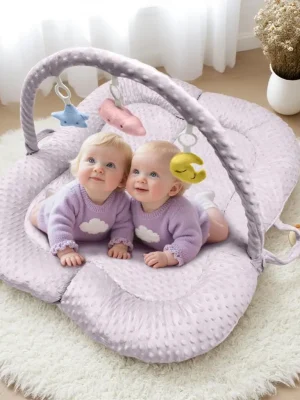 Hot Sale Twin Baby Nest Lounger with Toy Arch – Ultimate Comfort for Newborns