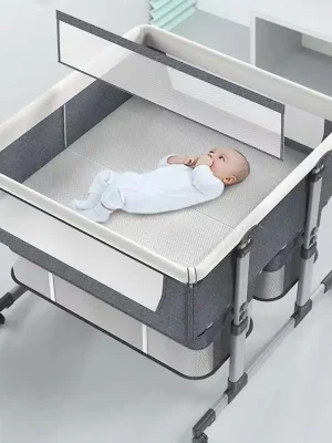 Portable Twin Bassinet UK - Co-Sleeping Double Crib with Anti-Reflux Incline- Baby Bed