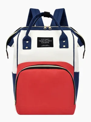 Custom Logo Travel Waterproof Baby Backpack Oxford Cloth Fabric Diaper Bag Large Capacity for Mommy Diaper Pail Refill B