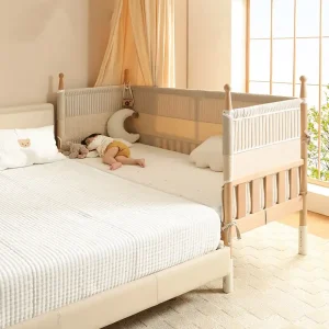 Scandi Style Solid Wood Toddler Bed with Safety Guardrails